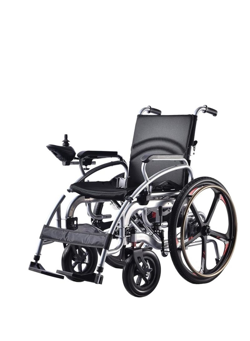 Cool Baby COOLBABY portable folding electric wheelchair 24 inch magnesium alloy rear wheel front wheel shock absorption adult electric wheelchair elderly electric wheelchair - Image 5
