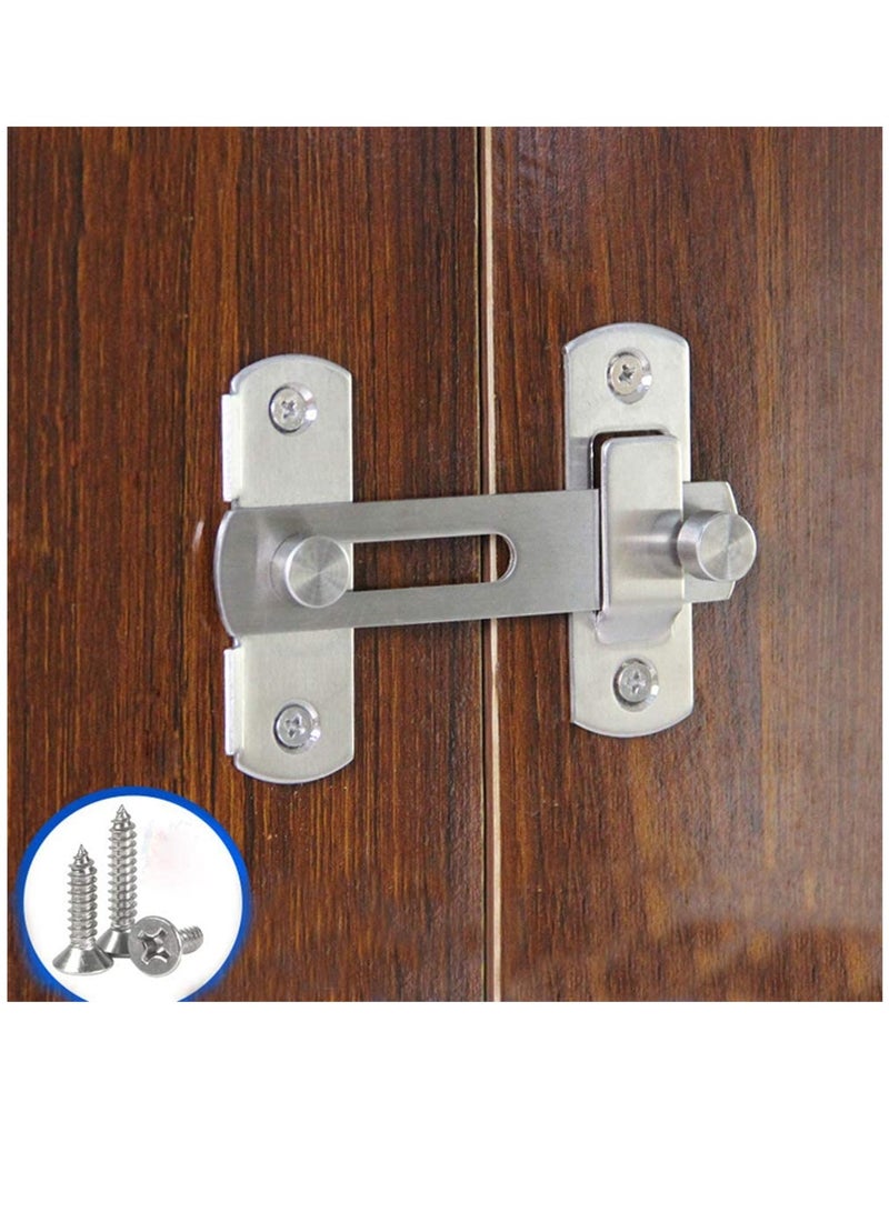 SYOSI Safety Door Lock, Stainless Steel Flip Latch Gate Latches Bar Latch Hasp Lock Sliding for Window Cabinet Room Accessorries, Brushed Finish - Image 3