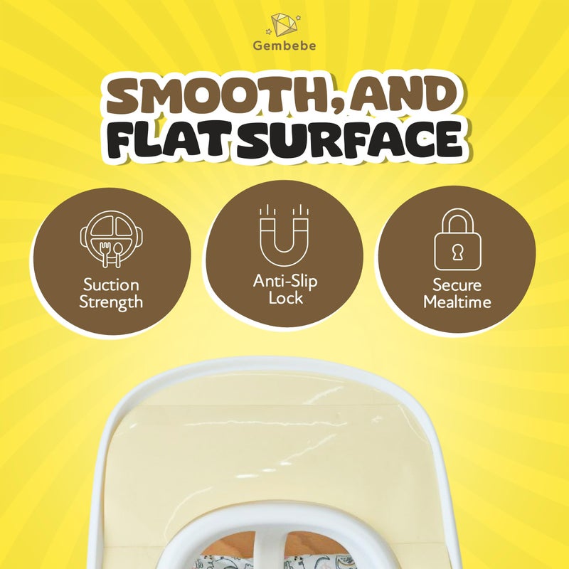 Gembebe Suction Solver Sticker for Stokke Tripp Trapp Tray - Safe Adhesive Placemat Enhances Suction for Bowls, Plates, Toys, Baby High Chair (Tray Shape, 2pcs) - Image 3