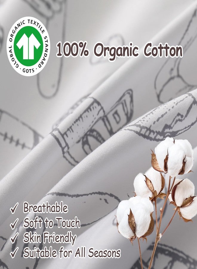 Simple&Opulence 100% Organic Cotton Duvet Cover for Kids, 3 Pcs Soft Cartoon Comforter Cover with Zipper Closure,Baseball Twin - Image 4