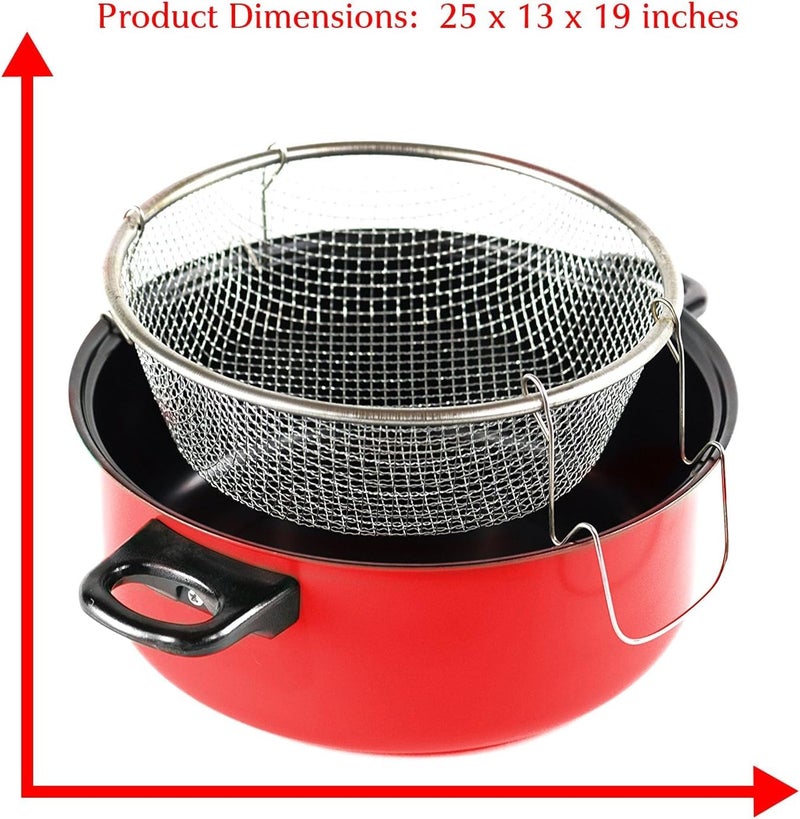 Housewares (Non Stick Deep Fryer with Frying Basket and Glass Lid, 6.5 Quart) - Image 2