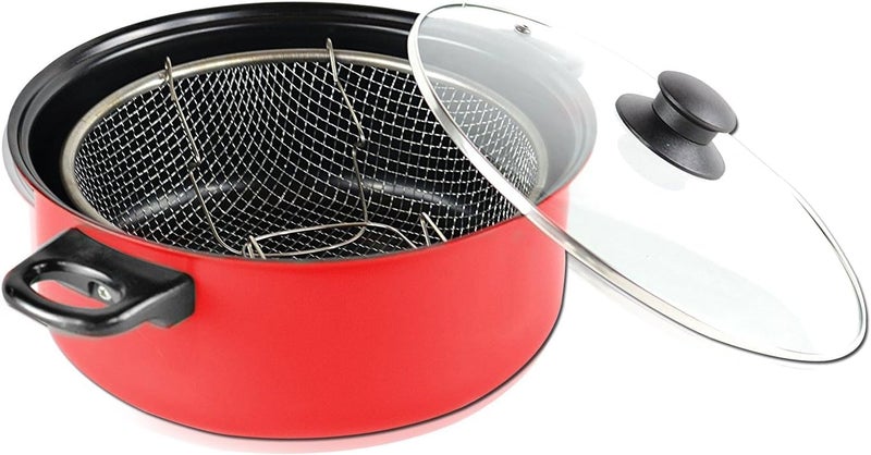 Housewares (Non Stick Deep Fryer with Frying Basket and Glass Lid, 6.5 Quart) - Image 1