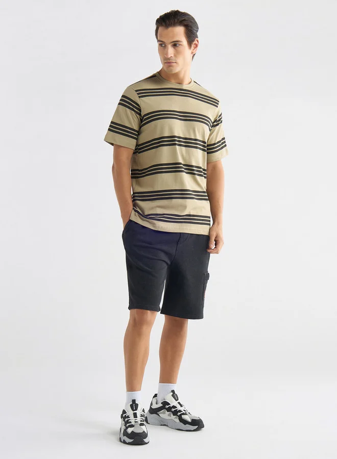 Splash FAV Striped T-shirt with Crew Neck and Short Sleeves