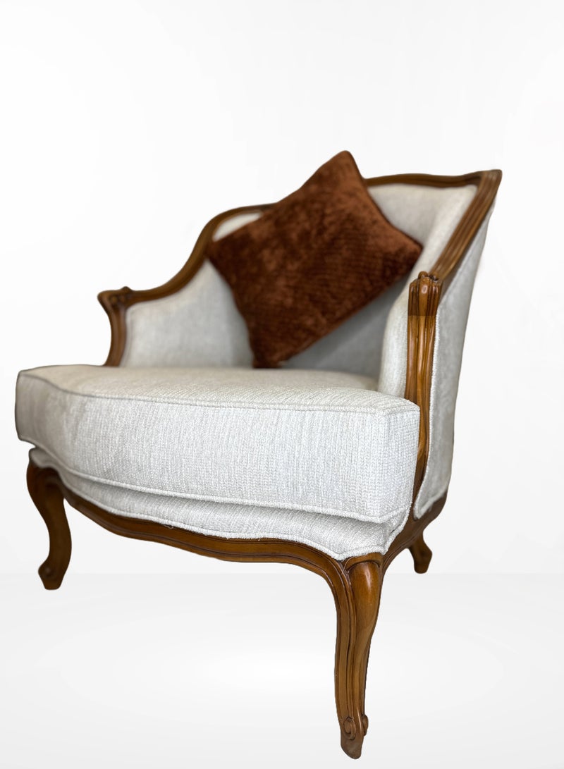 Generic Classic Brown Wooden Chair with Luxurious Upholstery  - Image 4