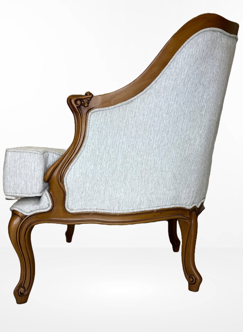Generic Classic Brown Wooden Chair with Luxurious Upholstery  - Image 2