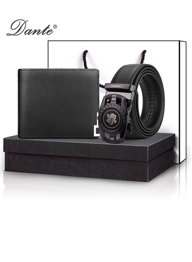 Dante Men's Genuine Leather Wallet + Belt Practical Gift Set (Belt Length 115cm) - Image 1