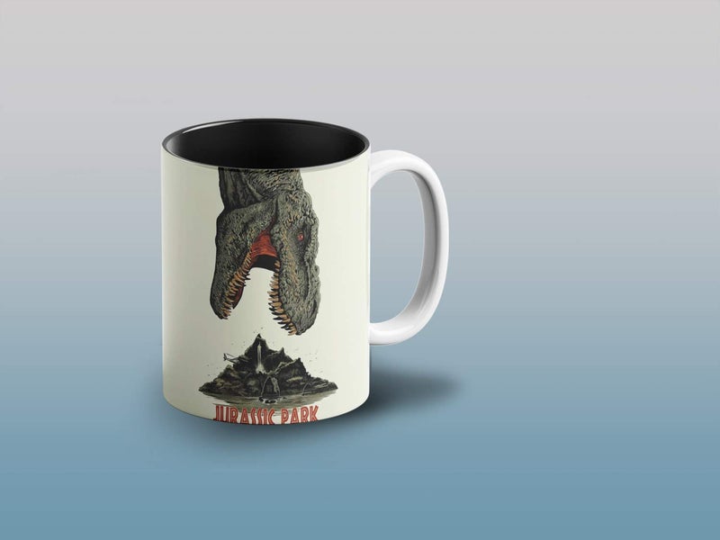 Prink Jurrasic Park Inner Black Coffee Mug with Print | Dinosaurs Coffee Mugs | Jurassic Park Printed Coffee Mug | 330ml,Microwave & Dishwasher Safe | - Image 3