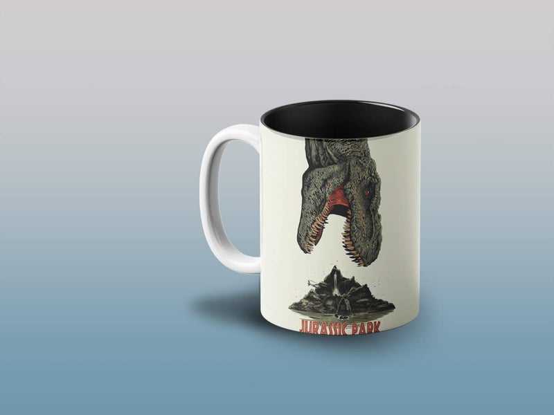 Prink Jurrasic Park Inner Black Coffee Mug with Print | Dinosaurs Coffee Mugs | Jurassic Park Printed Coffee Mug | 330ml,Microwave & Dishwasher Safe | - Image 2