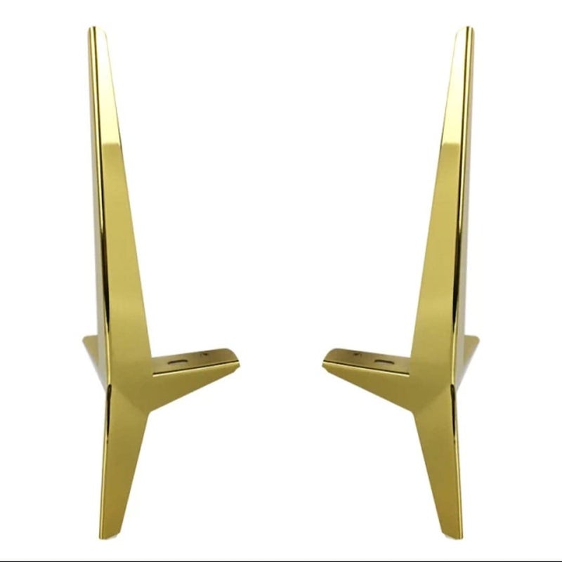 Generic Aakash Decor Sofa Hardware Leg 18 Inch 45 Cms Sofa Furniture Gold Glossy Finish Stainless Steel Heavy Model Talwar Shape Design Sofa Leg Set of 4  - Image 1