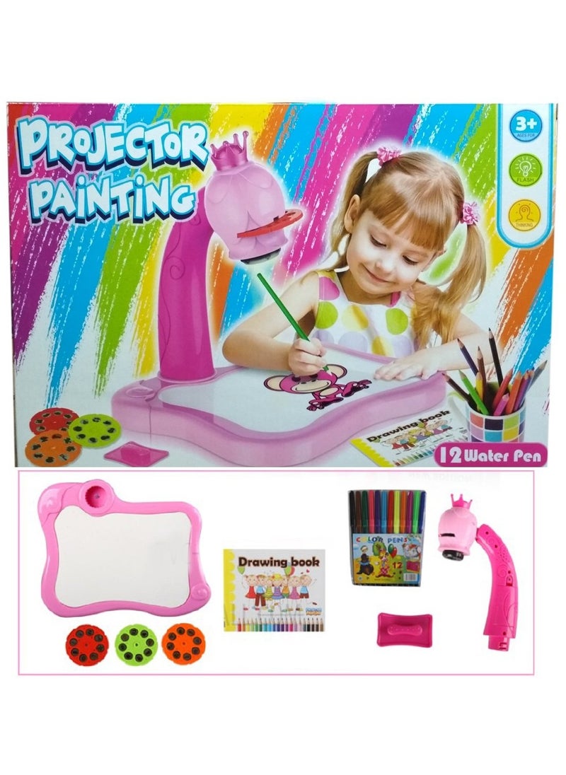 TOY GARDEN Kids Projector Painting Set with Light and Music | Drawing and Tracing Toy for Children Aged 3+ | Includes 12 Image Discs, Marker Pens, and Drawing Book | Educational and Creative Gift for Girls and Boys  - Image 4