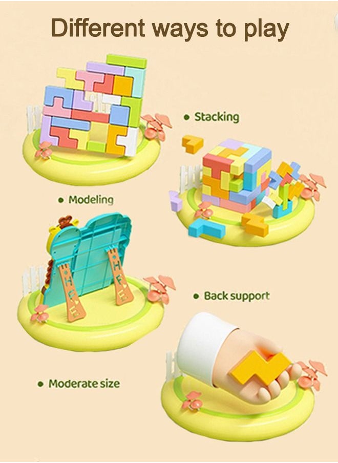 Generic - Giraffe Shape Stacking Toys Games Tetris Building Blocks with Brackets Colorful Montessori Jigsaw Puzzle Toddler Educational Toys - Image 1