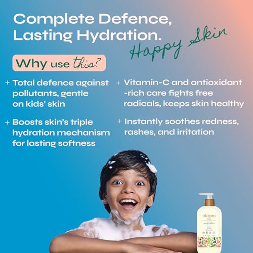 Tikitoro Kids Refreshing Body Wash | Pediatrician Approved | Deeply Cleanses, Hydrates & Refreshes Skin | Cucumber, Java Plum, Vitamin C & Aloe Vera | No Parabens & Sulphates, Age 4+ years (300ml) - Image 4