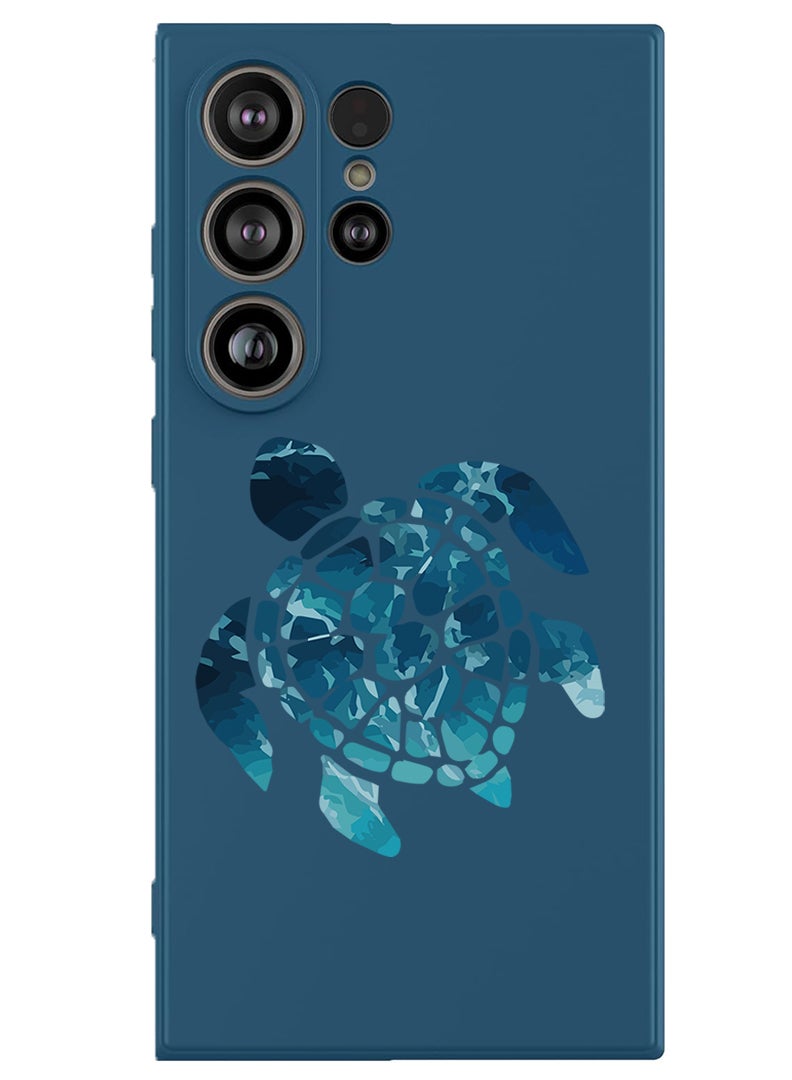 Theodor Protective Slim Fit Case Liquid Silicone Cover with Full Body Protection Anti-Scratch Shockproof Case For Samsung Galaxy S25 Ultra (Blue) - Blue Turtle - Image 1