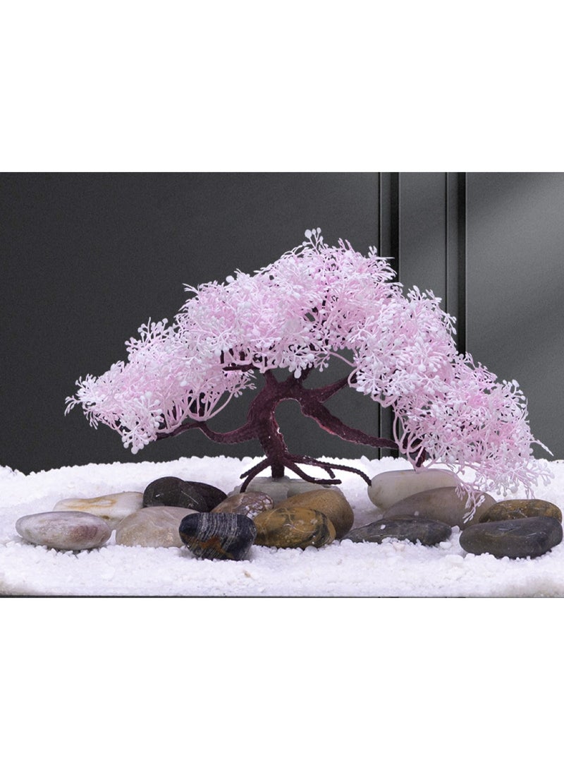 Huangxin 1pcs Fish tank landscaping decoration simulation aquatic plant pink cherry blossom tree landscape fake tree flower fish tank ornament fish tank aquatic plant - Image 3