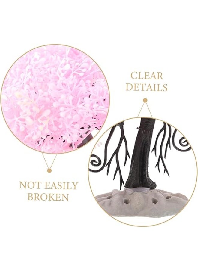 Huangxin 1pcs Fish tank landscaping decoration simulation aquatic plant pink cherry blossom tree landscape fake tree flower fish tank ornament fish tank aquatic plant - Image 5