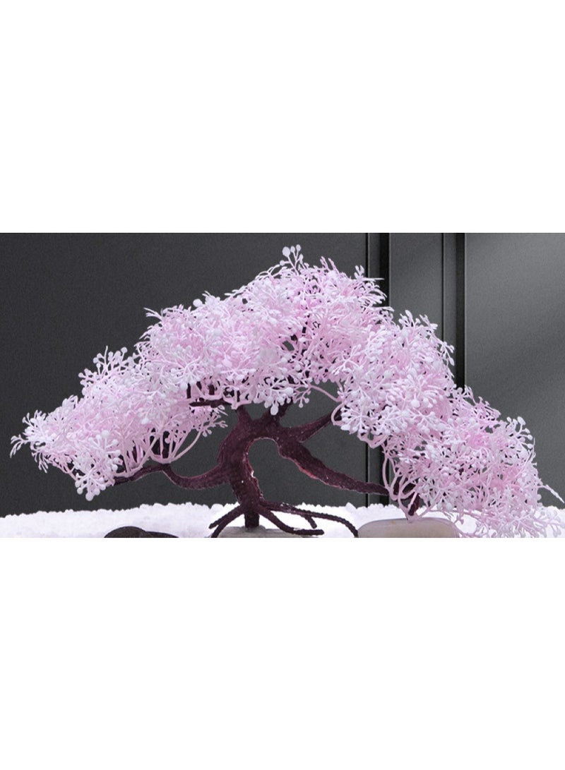 Huangxin 1pcs Fish tank landscaping decoration simulation aquatic plant pink cherry blossom tree landscape fake tree flower fish tank ornament fish tank aquatic plant - Image 4