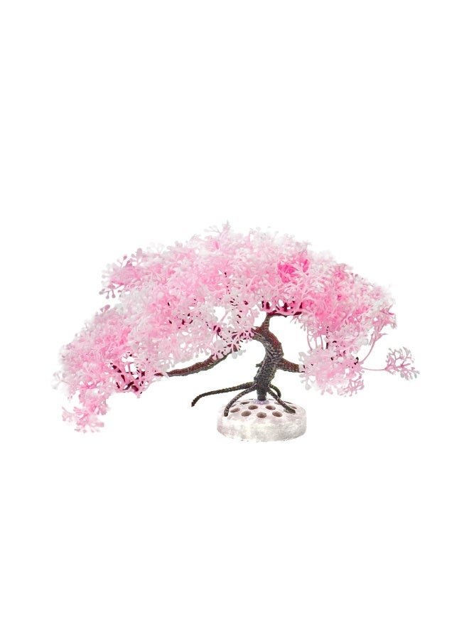 Huangxin 1pcs Fish tank landscaping decoration simulation aquatic plant pink cherry blossom tree landscape fake tree flower fish tank ornament fish tank aquatic plant - Image 2
