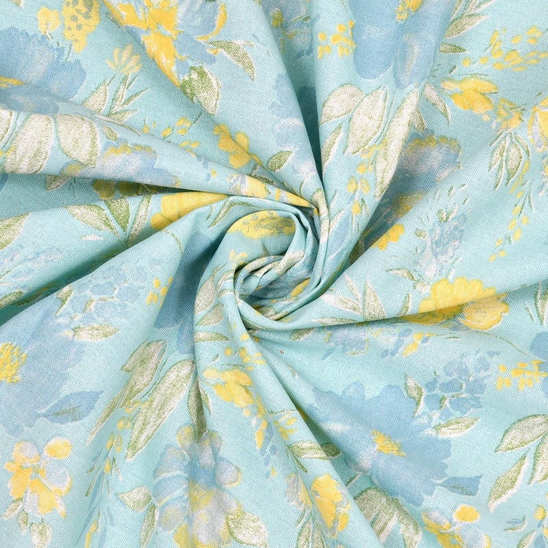 haus & kinder Haus Kinder 100 Cotton Bedsheet for King Size 120 TC King Size Bed Sheet for Double Bed with 2 Pillow Cover Blue Bell Blooms - Image 5