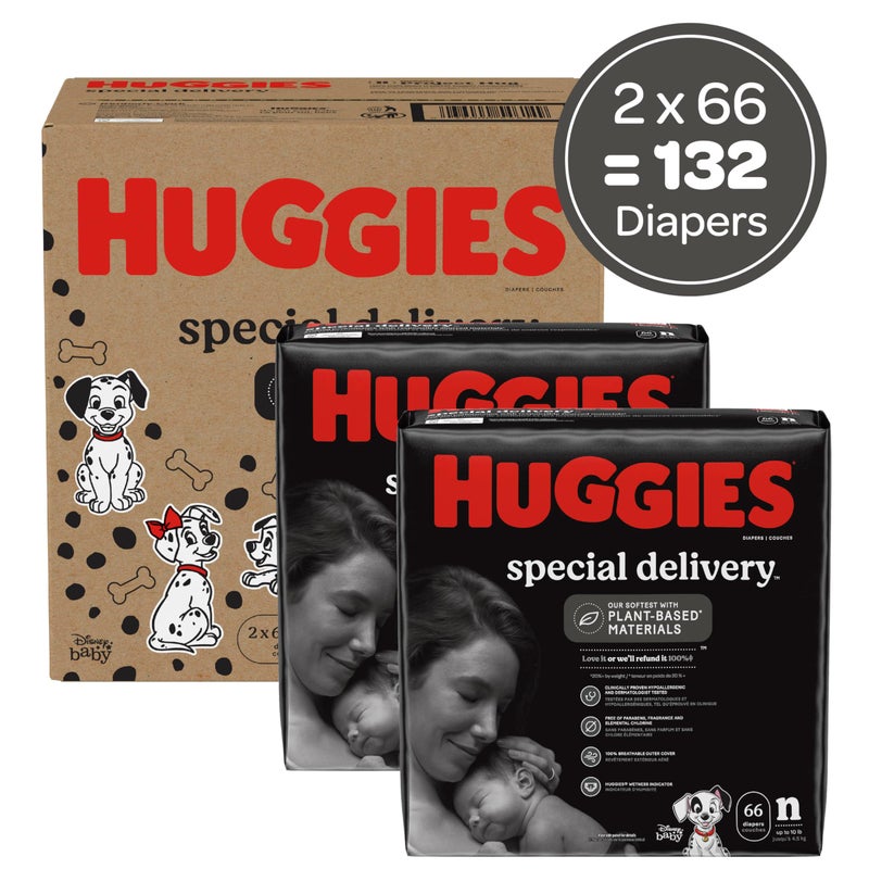 Huggies Special Delivery Hypoallergenic Baby Diapers Size Newborn (up to 10 lbs), 132 Ct, Fragrance Free, Safe for Sensitive Skin - Image 2
