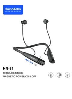 Haino Teko HN 81 Wireless Bluetooth Neckband Earphone with Magnetic Power On and Off and 80 Hours Music  - Image 1