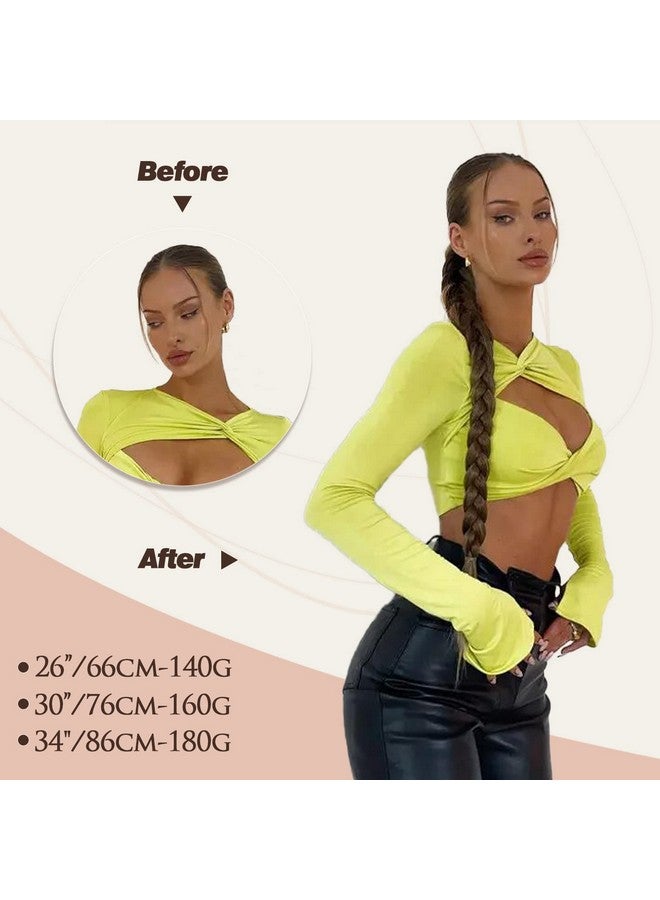 BARSDAR 34 Inch Long Braided Ponytail Extension With Hair Tie Straight Wrap Around Hair Extensions Pony Tail Diy Natural Soft Synthetic Hair Piece For Women Girlsdark Brown - Image 3