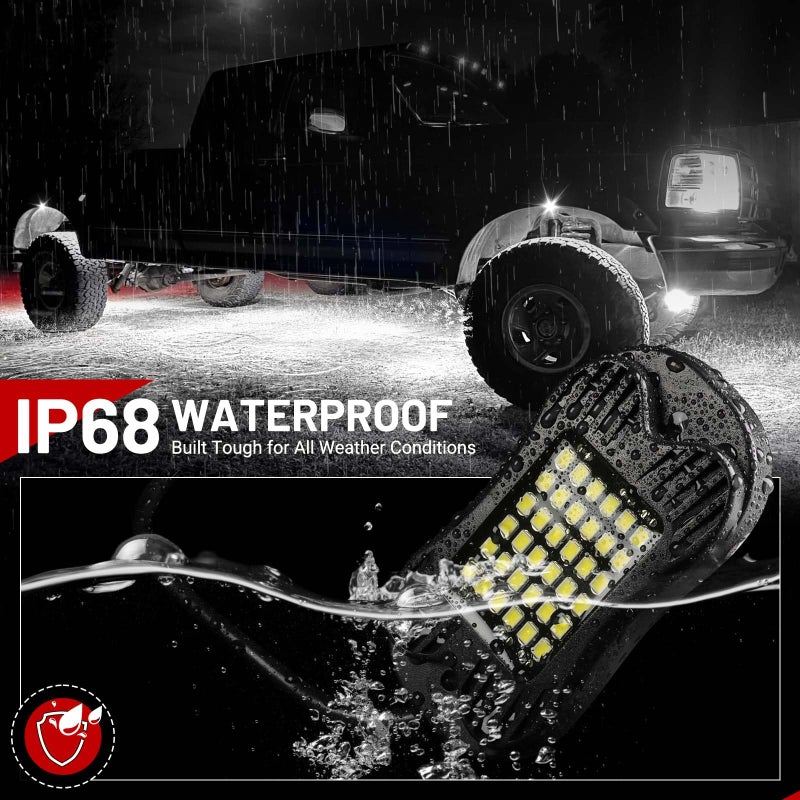 SHINIGHT 20 Pods White Rock Lights 6000K Pure White Super Bright Underglow Light,10FT/3M Extension Wires Each Light,36 LED SMD Chips,Waterproof IP68,Rock Lights for Trucks UTV ATV SUV Boats - Image 2