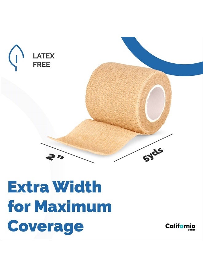 California Basics Self-Adhesive Bandage Wrap - 4 inch, 12 Pack - Suitable for All Sports - Breathable Athletic Tape for Wrists - Knee and Ankle - Image 3