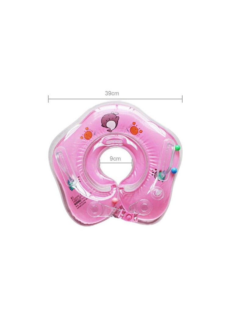 Inflatable Baby Neck Hoop for Infant in Swimming Pool, Baby Bath Safety Aids "Pink"  - Image 1