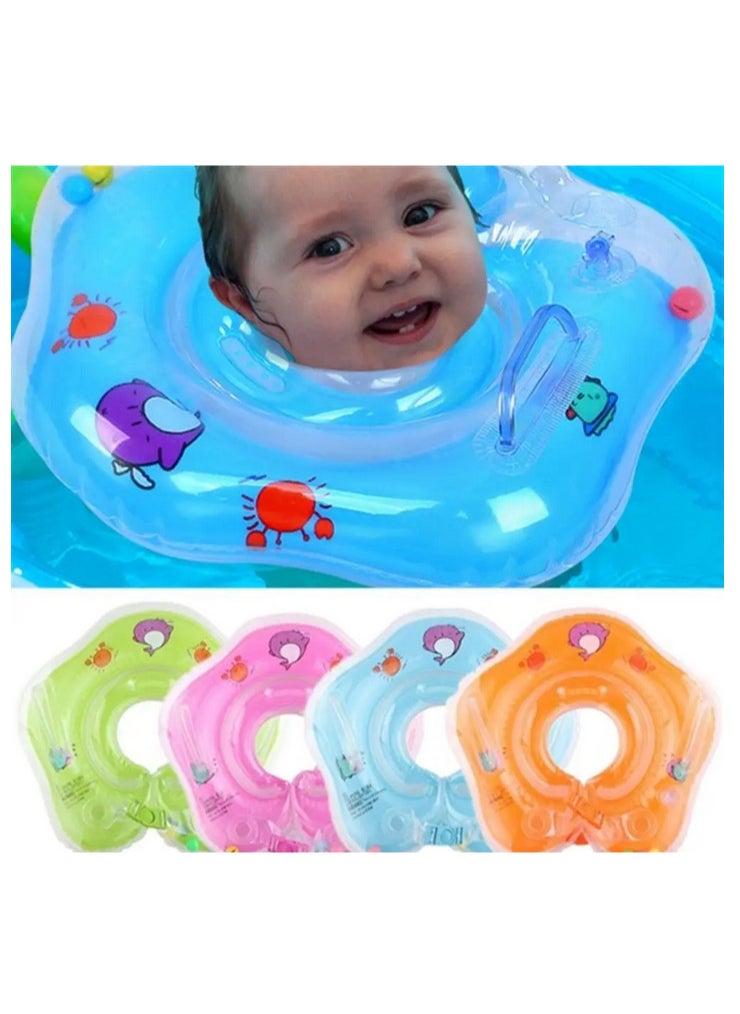 Inflatable Baby Neck Hoop for Infant in Swimming Pool, Baby Bath Safety Aids "Pink"  - Image 2