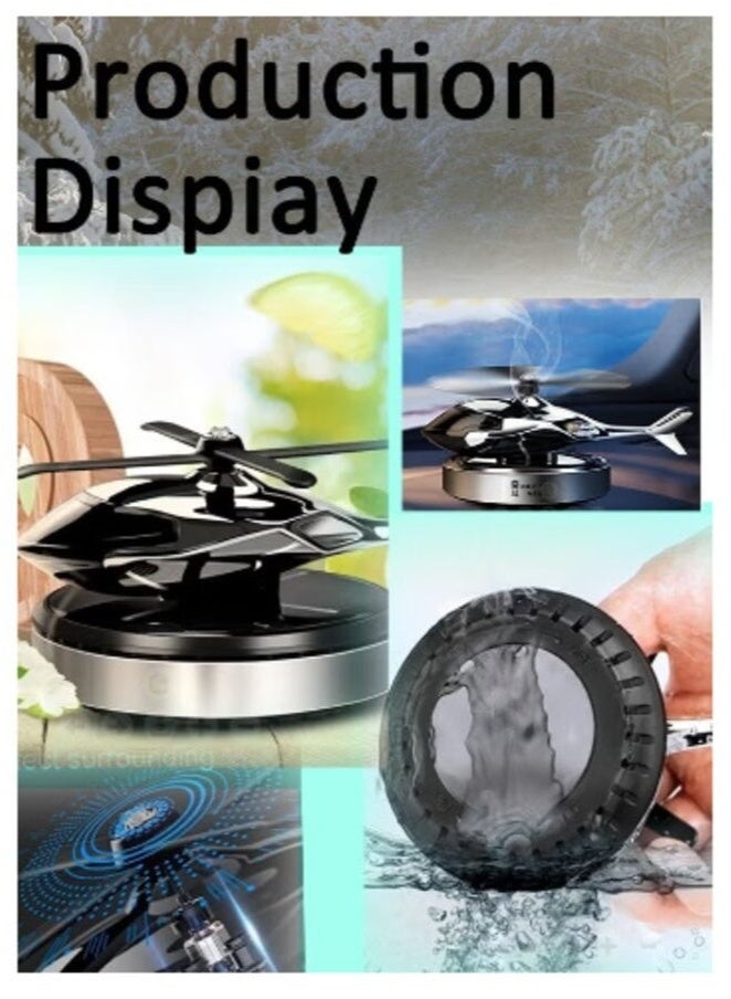 Bukela Air Freshener, Car Fragrance Diffuser Solar Rotating Automotive Air Fresheners Ornament Helicopter Shape Solid Aromatherapy Decoration for Car and Home (Black) - Image 3