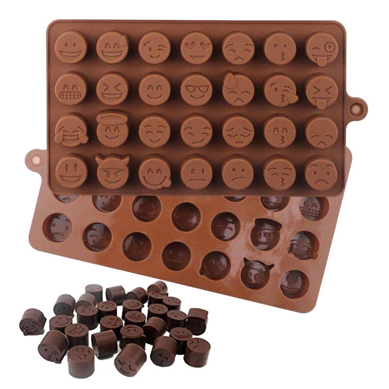 Clazkit Silicone 28-Cavity Emoji Emoticans Candy Chocolate DIY Molds (Weight : Approx 5 Grams & Size : 2 x 2 x 1.5 CM Per Cavity) - Set of 1 - Image 5