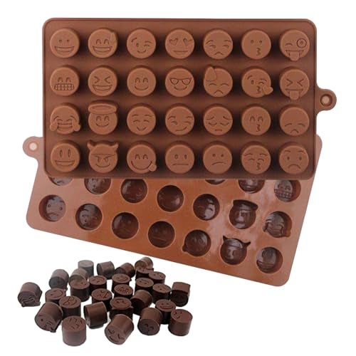 Clazkit Silicone 28-Cavity Emoji Emoticans Candy Chocolate DIY Molds (Weight : Approx 5 Grams & Size : 2 x 2 x 1.5 CM Per Cavity) - Set of 1 - Image 1