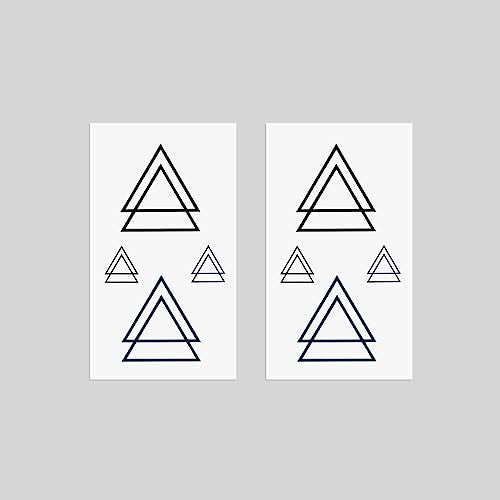 Oottati Small Cute Temporary Tattoo Wrist Geometric Triangles (Set of 2) - Image 4
