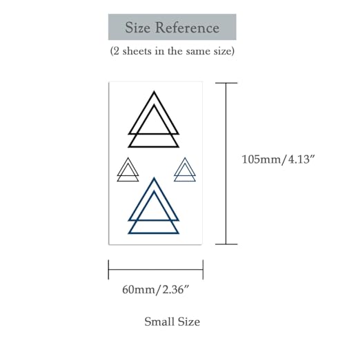 Oottati Small Cute Temporary Tattoo Wrist Geometric Triangles (Set of 2) - Image 5
