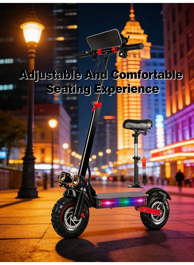 WAKYME 500W Adult Electric Scooter with Seat: 13" Off-Road Tires, 340LB Capacity & LCD Display for Commuting & Extreme Terrain - Image 5