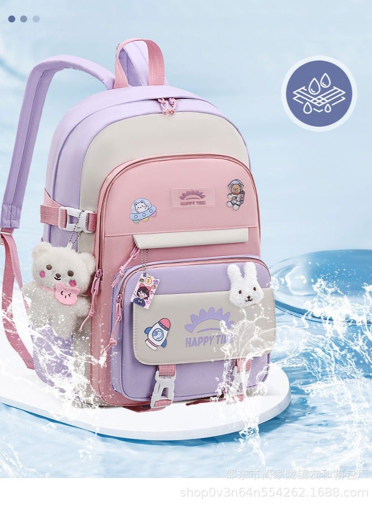 Large Capacity Waterproof Student Backpack with Compartments for Teen Girls - Image 2
