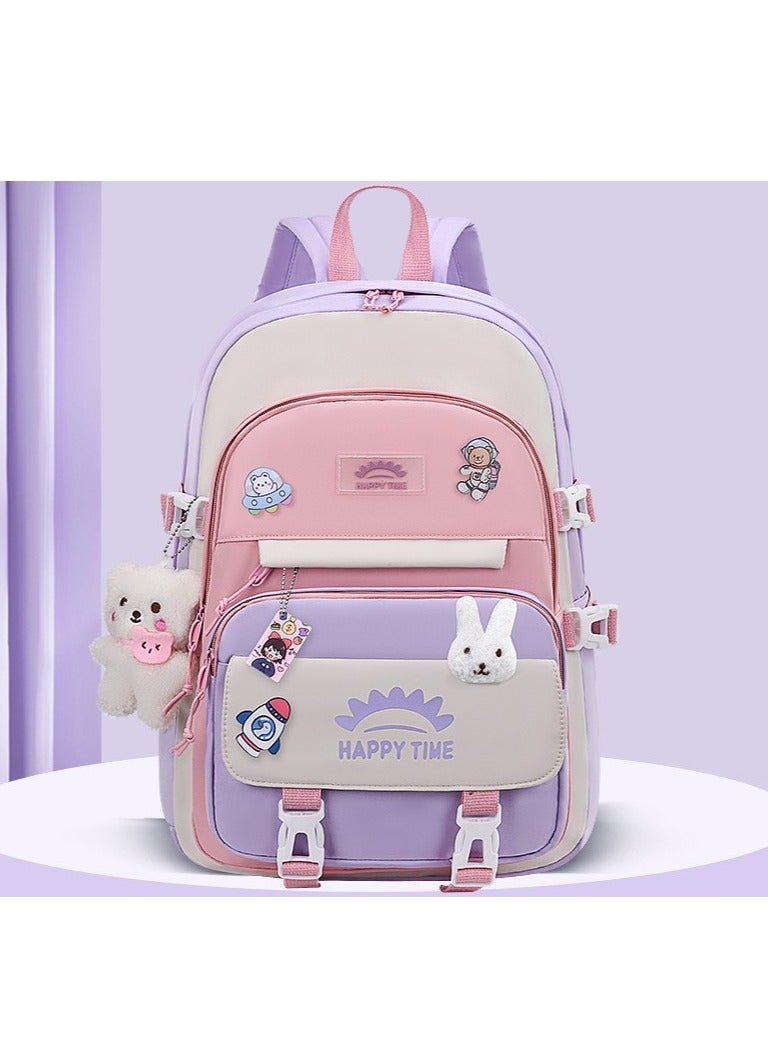 Large Capacity Waterproof Student Backpack with Compartments for Teen Girls - Image 1