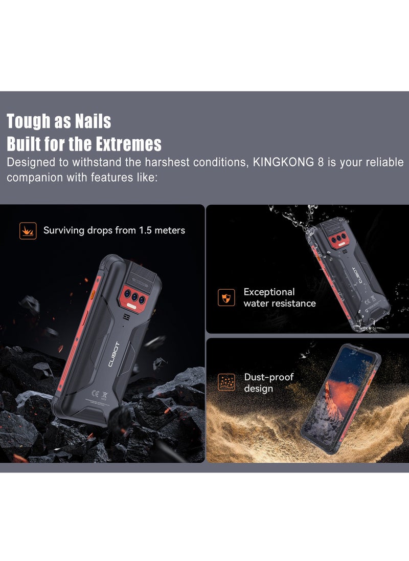 Cubot - KINGKONG 8 Rugged Phone 6.528'' HD+ Screen Android 13 6GB RAM 256GB ROM Dual LED Torch 10600mAh Battery 16MP Front+48MP Rear Camera NCF/Dual SIM/GPS/Fingerprint Black - Image 1