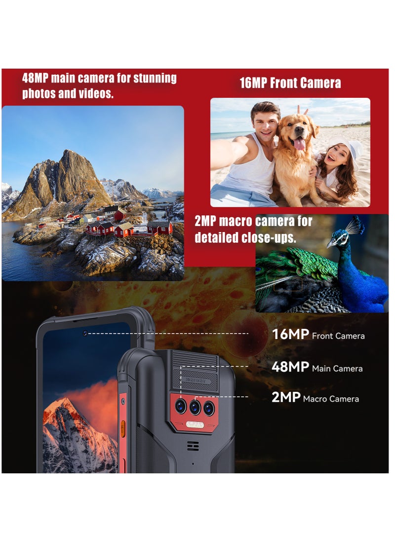Cubot - KINGKONG 8 Rugged Phone 6.528'' HD+ Screen Android 13 6GB RAM 256GB ROM Dual LED Torch 10600mAh Battery 16MP Front+48MP Rear Camera NCF/Dual SIM/GPS/Fingerprint Black - Image 1