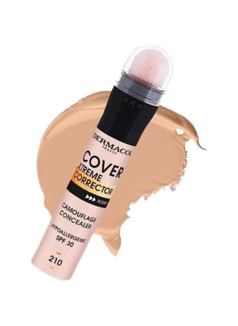 Dermacol  Cover Xtreme Corrector Contour Stick Long Lasting NonAllergenic Liquid Contour with SPF30 High Coverage Light Formula Corrector Concealer Makeup for AcneProne Skin No 3 210