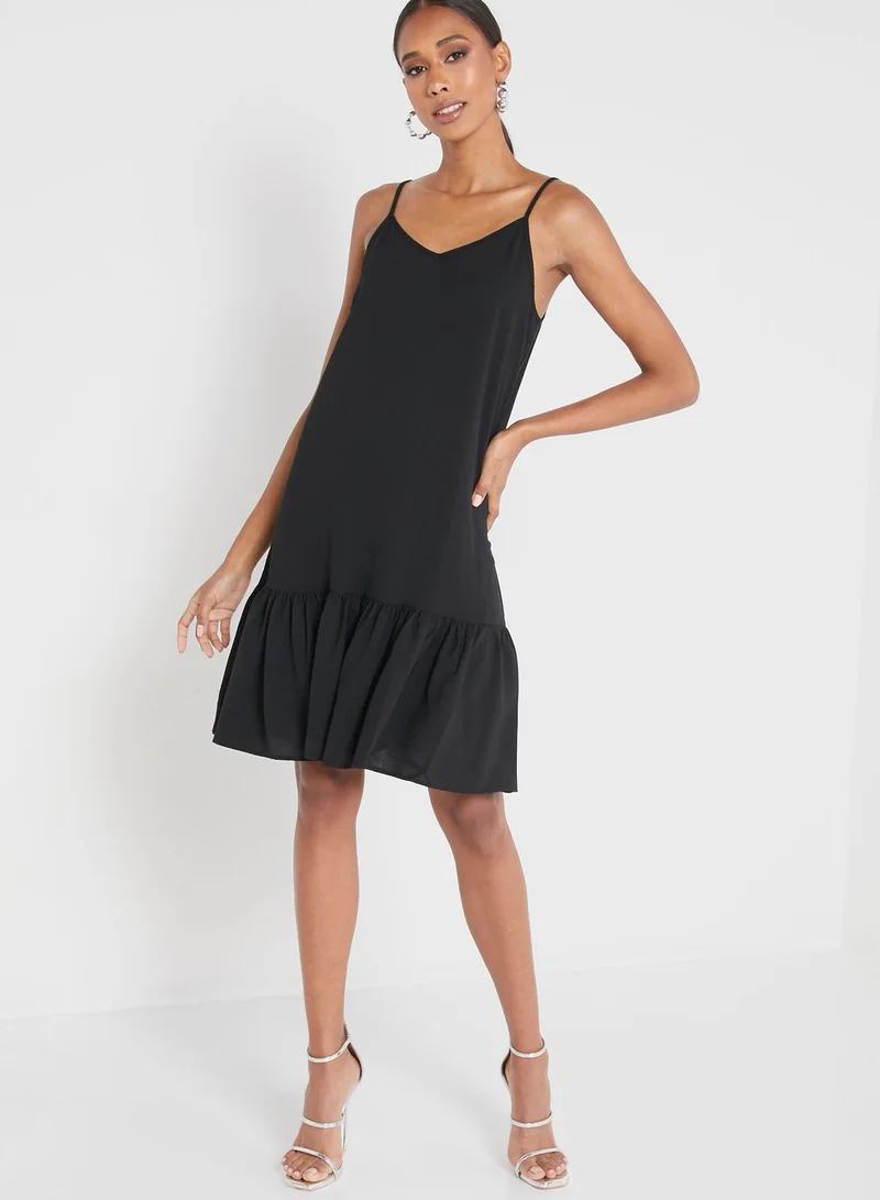 ONLY Strappy Pleated Hem Dress