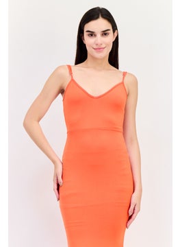 PUBLIC DESIRE Women Plain Maxi Dress, Red  - Image 4