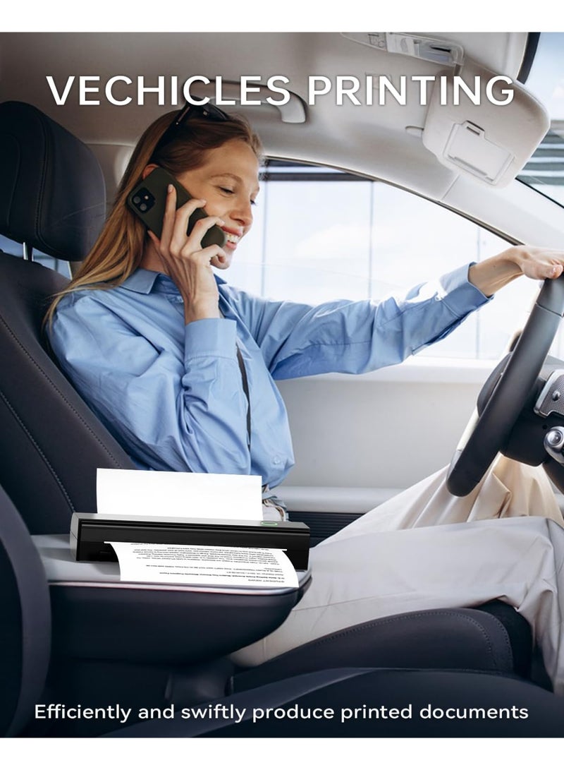 WALALLA Portable Wireless Thermal Printer for Travel, Bluetooth Inkless A4 Printer Compatible with iOS, Android and Laptop for Home, Office and Car Use - Image 3