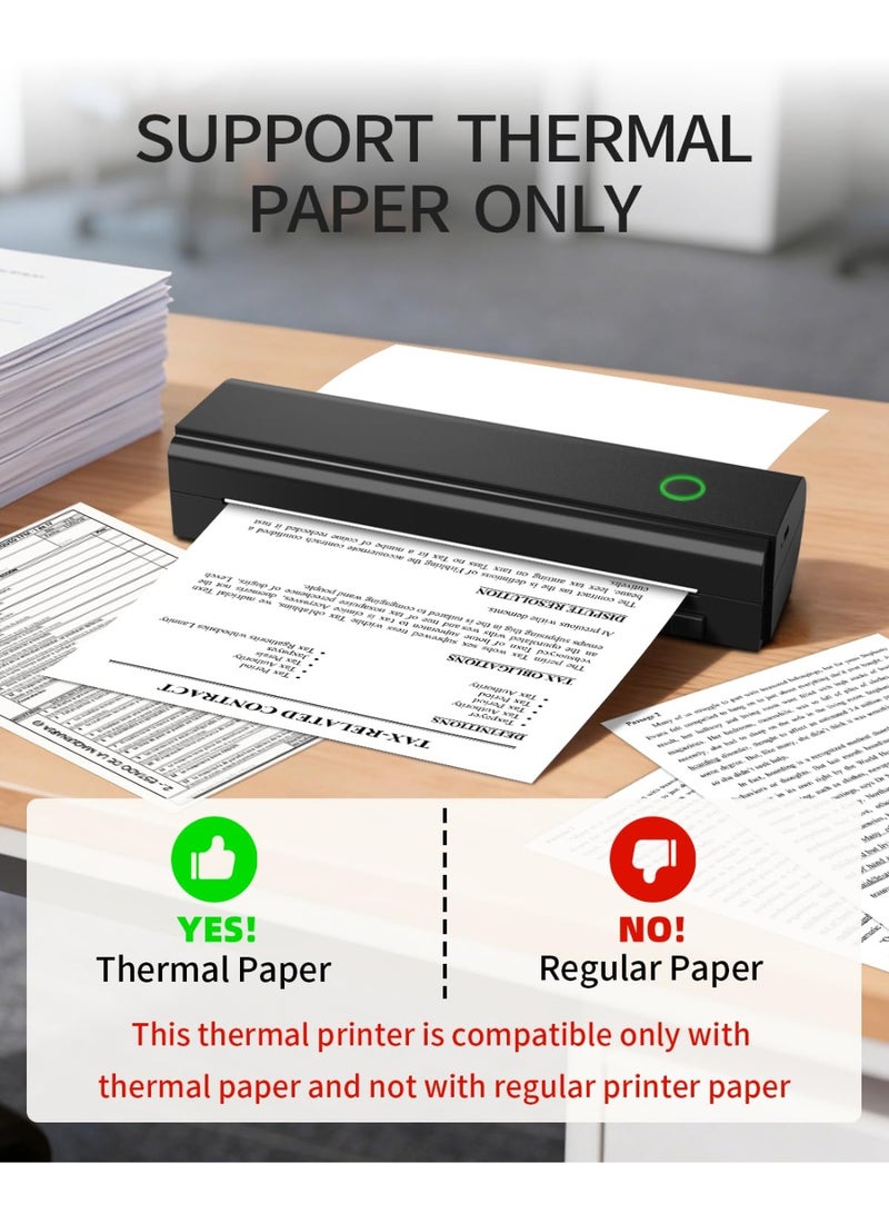 WALALLA Portable Wireless Thermal Printer for Travel, Bluetooth Inkless A4 Printer Compatible with iOS, Android and Laptop for Home, Office and Car Use - Image 4