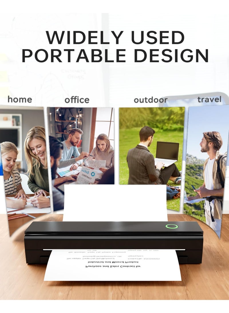 WALALLA Portable Wireless Thermal Printer for Travel, Bluetooth Inkless A4 Printer Compatible with iOS, Android and Laptop for Home, Office and Car Use - Image 5