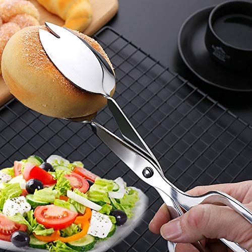 Panxxsen 2 PACK Buffet Tongs,Stainless Steel Salad Tongs,Serving Tongs for Home Kitchen,Cake,Bread,Catering,Party,Barbecue,Seafood,Frying(10Inch and 8Inch) - Image 2