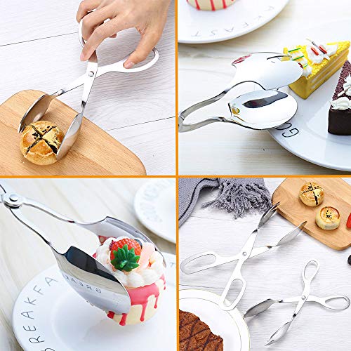 Panxxsen 2 PACK Buffet Tongs,Stainless Steel Salad Tongs,Serving Tongs for Home Kitchen,Cake,Bread,Catering,Party,Barbecue,Seafood,Frying(10Inch and 8Inch) - Image 3