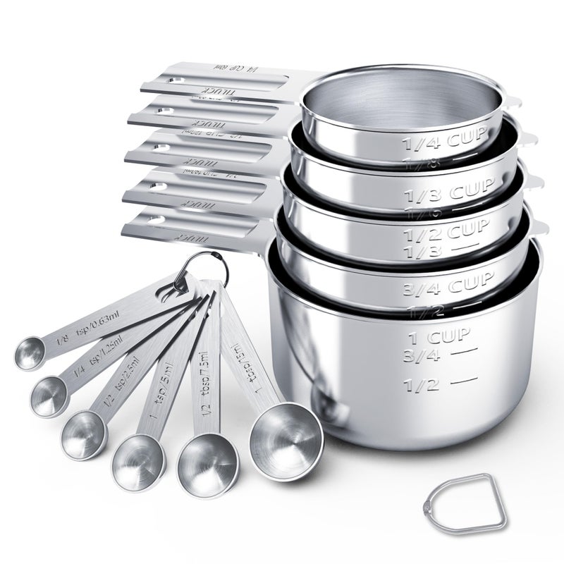 TILUCK Stainless Steel Measuring Cups & Spoons Set, Cups and Spoons,Kitchen Gadgets for Cooking & Baking (11) - Image 1