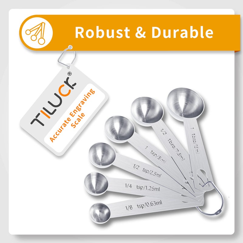 TILUCK Stainless Steel Measuring Cups & Spoons Set, Cups and Spoons,Kitchen Gadgets for Cooking & Baking (11) - Image 4