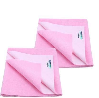 Newnik Quick Waterproof Dry Sheet Large Combo Pack of 2 Pink (Each Size : 100 cm x 140 cm) - Image 1